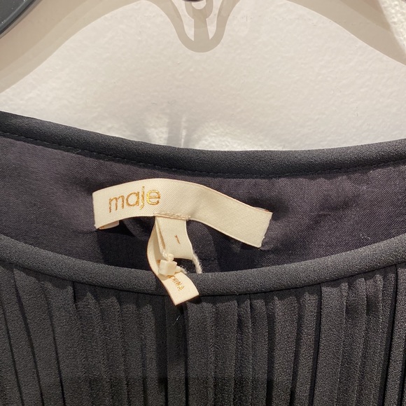 Maje Black Blouse with Silver Beads NWT - Picture 3 of 3